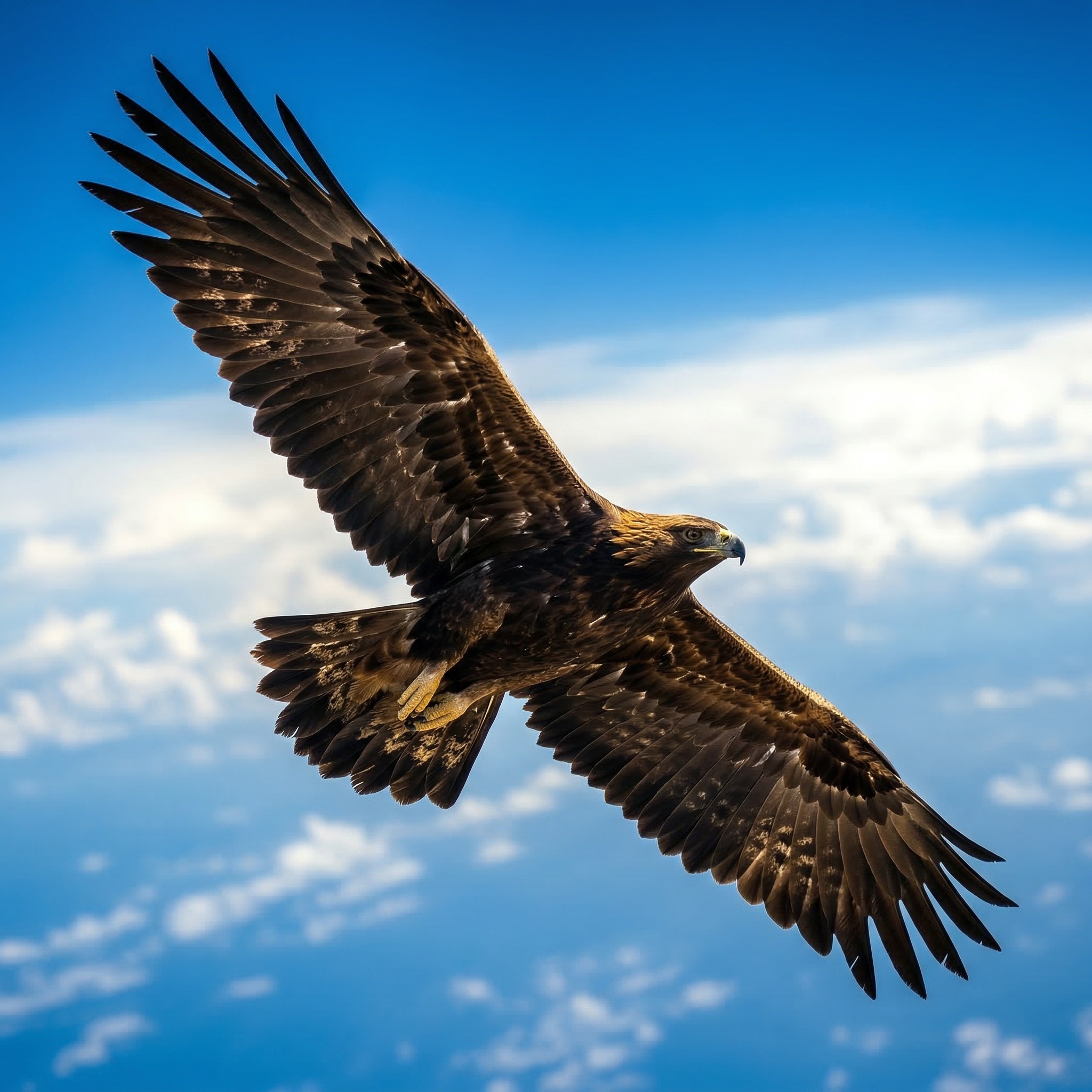 Eagle soaring over the Permian Basin